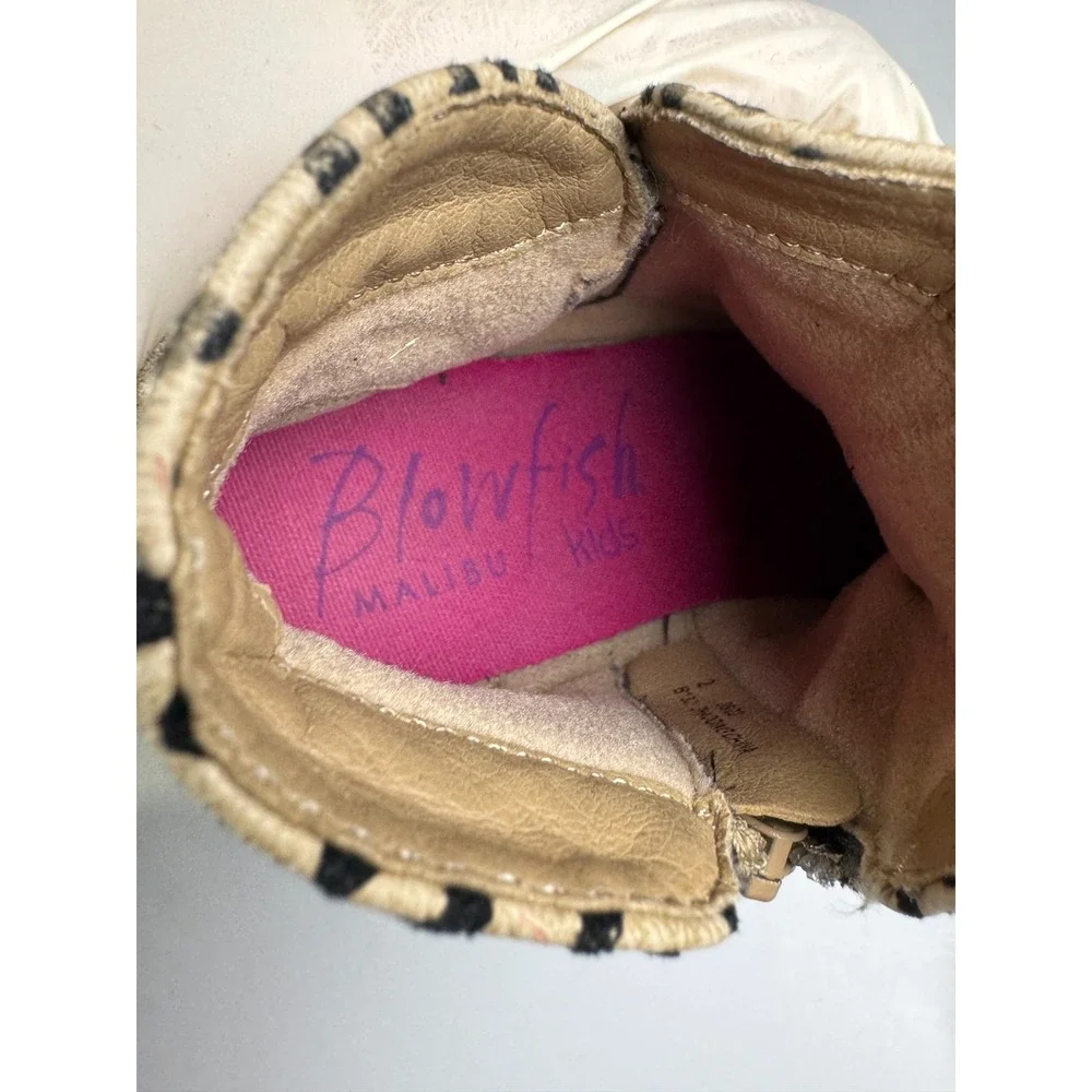 Blowfish Malibu Girls 2 Bootie Sand Pixie‎ Leopard Print Round Toe Ankle Boot